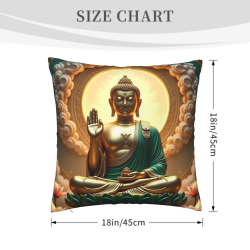Housse de coussin en peluche avec motif de lotus zen - Okomall
