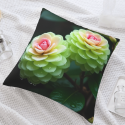 Federa cuscino in peluche a fiori astratti - Okomall