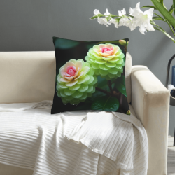 Plüsch-Kissenbezug mit abstraktem Blumenmuster - Okomall