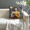 Funda de cojín de felpa con diseño de Buda Zen y luz - Okomall