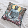 Copricuscino in peluche con fiori astratti e stile acquerello - Okomall