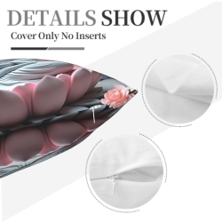Funda de cojín de felpa con flores abstractas y estilo acuarela - Okomall