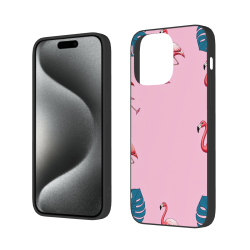 Чехол для iPhone 15/Pro/Max - Рисунок Тропических Цветов и Птиц | okomall