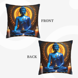 Housse de coussin en peluche avec motif de flamme Zen - Okomall