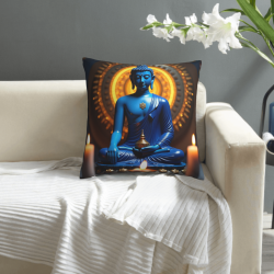 Housse de coussin en peluche avec motif de flamme Zen - Okomall