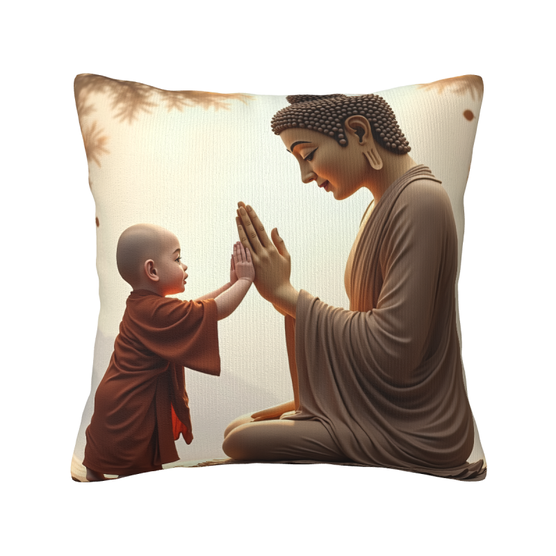 Copri-Cuscino in Peluche con Buddha Zen - Okomall