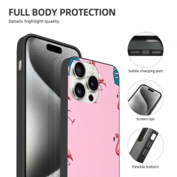 Чехол для iPhone 15/Pro/Max - Рисунок Тропических Цветов и Птиц | okomall