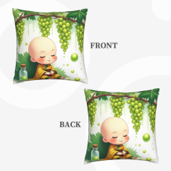 Federa cuscino monaco cartoon zen e adorabile - Okomall