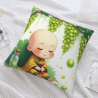 Federa cuscino monaco cartoon zen e adorabile - Okomall