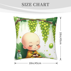 Federa cuscino monaco cartoon zen e adorabile - Okomall