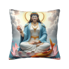 Funda de cojín de felpa de la Bodhisattva Guanyin - 18x18 pulgadas | OKOMALL