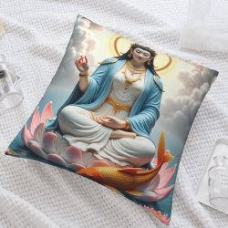 Avalokiteshvara Plüschkissenbezug - 45x45 cm | OKOMALL