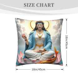 Guanyin Plush Pillow Cover - 18x18 inches | OKOMALL
