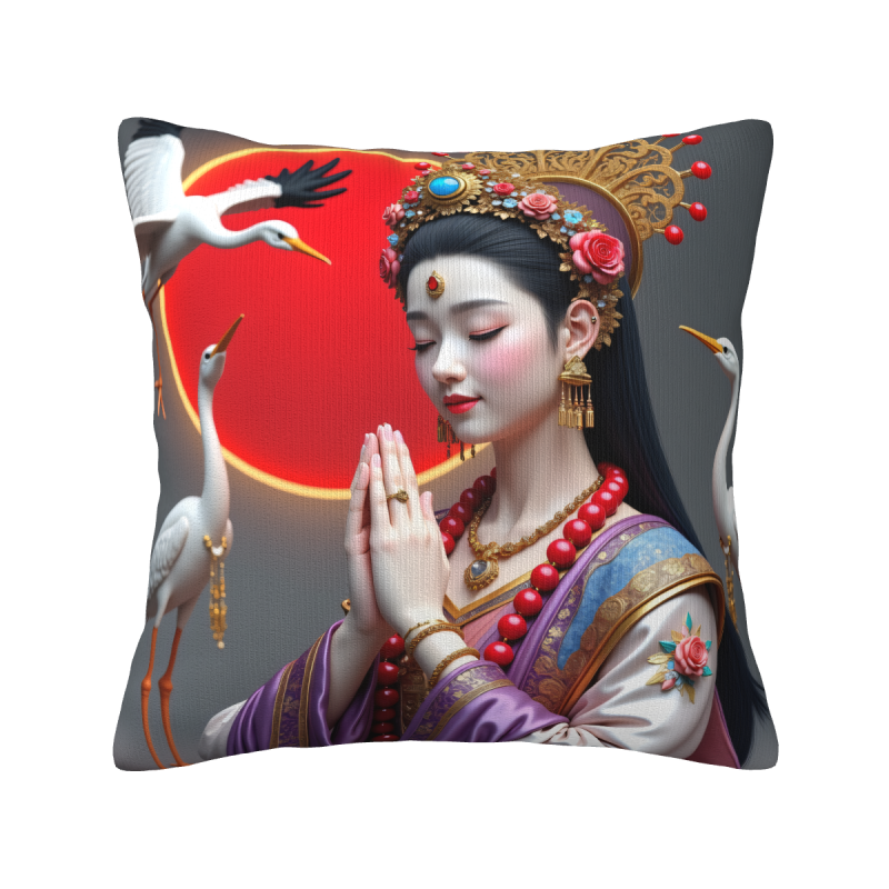 錦繡美人毛絨抱枕套 - Okomall