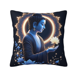 Zen Lotus Plush Pillow Cover - Okomall
