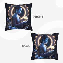 Zen Lotus Plush Pillow Cover - Okomall