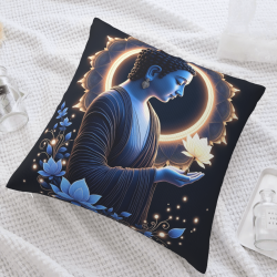 Zen Lotus Plush Pillow Cover - Okomall