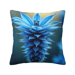 Funda de cojín de felpa con textura abstracta de plumas azules - Okomall