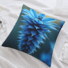 Abstract Blue Feather Texture Plush Pillow Cover - Okomall