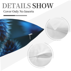 Funda de cojín de felpa con textura abstracta de plumas azules - Okomall