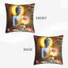 Housse de coussin en peluche avec motif de lotus zen - Okomall