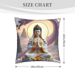 Housse de coussin en peluche avec motif de dragon zen - Okomall