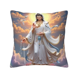 Funda de cojín de felpa de la Bodhisattva Avalokiteshvara - 18x18 pulgadas | Okomall
