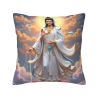 Plüschkissenbezug mit Guanyin-Motiv - 18x18 Zoll | Okomall