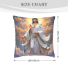 Coussin moelleux avec motif Guanyin - 18x18 pouces | Okomall