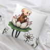 Housse de coussin en peluche avec moine bouddhiste zen - Okomall