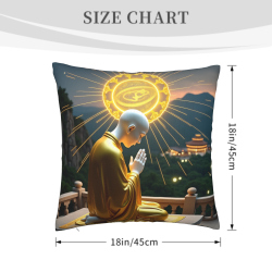 禪意風景毛絨抱枕套 - 18x18英寸 | OKOMALL