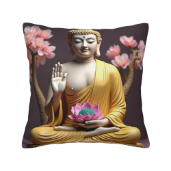Copri-cuscino in peluche con motivo di ciliegio - 45x45 cm | Okomall