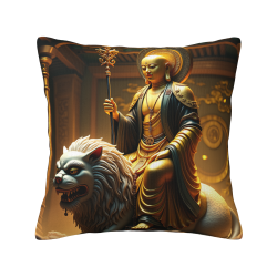 Funda de cojín de peluche con imagen de Buda Zen - Okomall