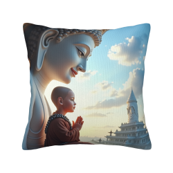 Cuscino in peluche con monaco buddista zen - Okomall