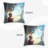 Housse de coussin en peluche avec moine bouddhiste zen - Okomall