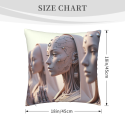 Futuristic Mechanical Girl Pillow Cover - Okomall