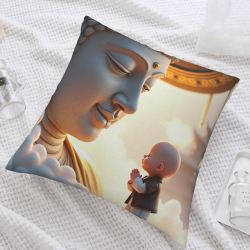 Funda de cojín de felpa con diseño de nubes zen - Okomall