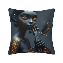 Abstract Face Pattern Plush Pillow Cover - Okomall