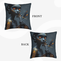 Abstract Face Pattern Plush Pillow Cover - Okomall