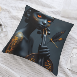 Funda de cojín de felpa con diseño abstracto de rostro - Okomall