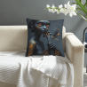 Copri-cuscino in peluche con motivo di viso astratto - Okomall