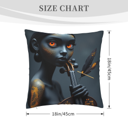 Housse de coussin en peluche avec motif de visage abstrait - Okomall