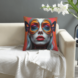 Abstract Face Art Plush Pillow Cover - Okomall
