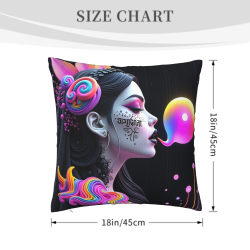 Housse de coussin en peluche avec art abstrait de couleurs - Okomall