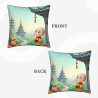 Funda de cojín de peluche con diseño zen de pequeño monje - Okomall