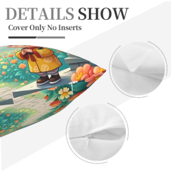 Funda de cojín de peluche con diseño zen de pequeño monje - Okomall