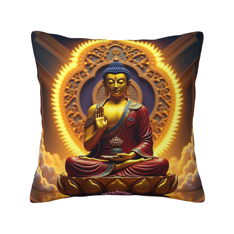 Housse de coussin en peluche paysage zen - Okomall