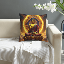Housse de coussin en peluche paysage zen - Okomall