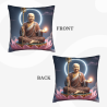 Housse de coussin en peluche avec motif de Bouddha et de lotus zen - Okomall
