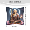 Housse de coussin en peluche avec motif de Bouddha et de lotus zen - Okomall